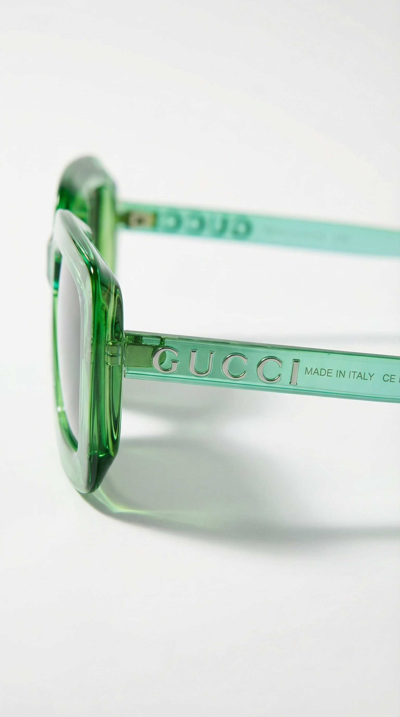 Gucci Oversize Green Crystal – Gafas de Sol Rectangulares