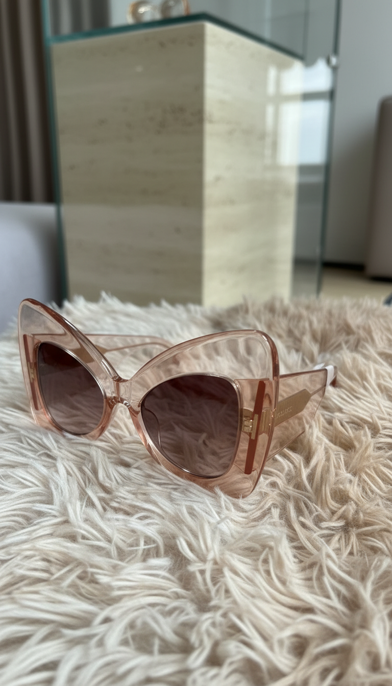 NINA RICCI – Gafa de Sol Oversize Cat-Eye Nude Transparente