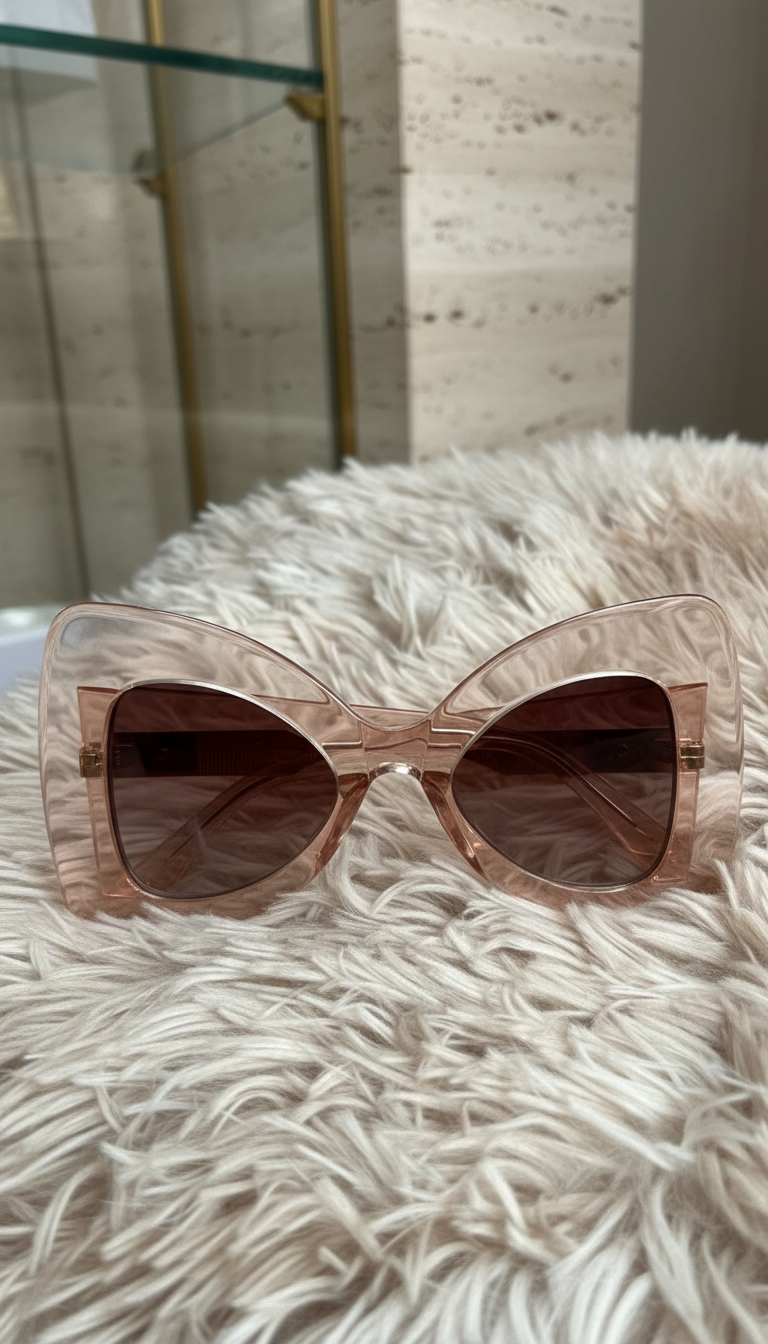 NINA RICCI – Gafa de Sol Oversize Cat-Eye Nude Transparente