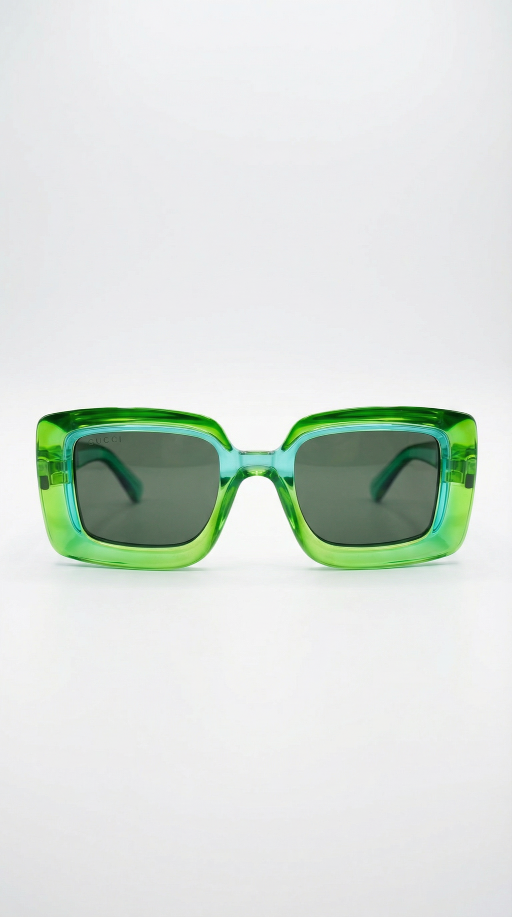 Gucci Oversize Green Crystal – Gafas de Sol Rectangulares