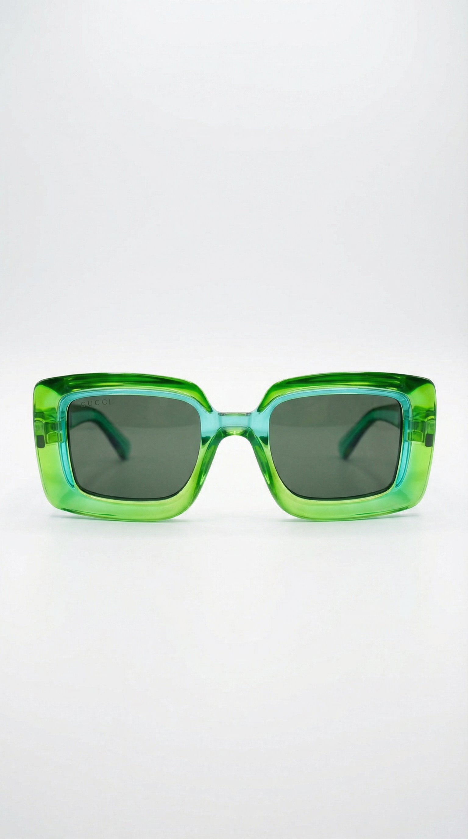 Gucci Oversize Green Crystal – Gafas de Sol Rectangulares