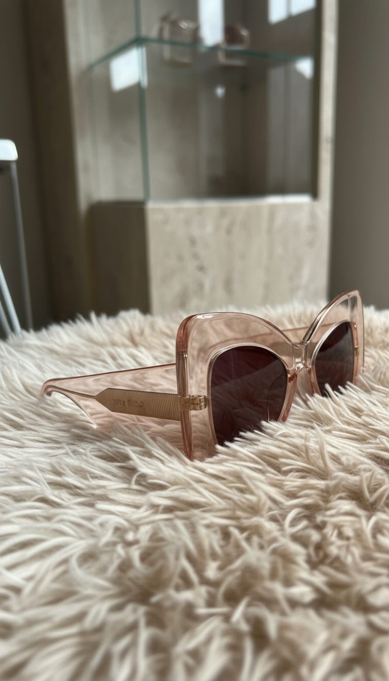 NINA RICCI – Gafa de Sol Oversize Cat-Eye Nude Transparente