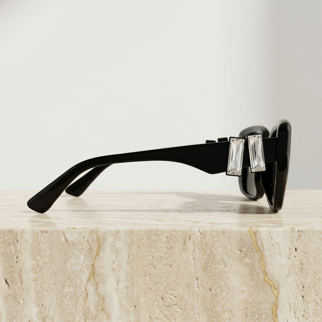 NINA RICCI Original – Gafas de Sol Oversize Negras con Cristales